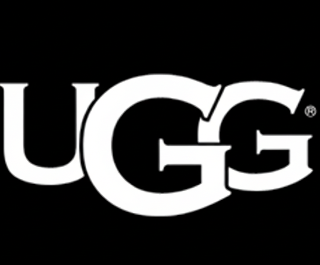 UGG logo in white on a black background
